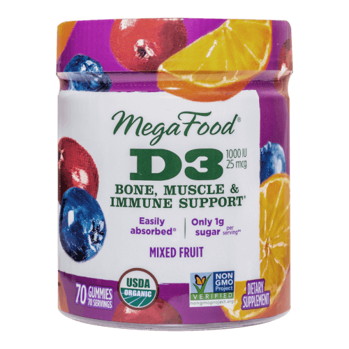 MegaFood Gummy D3 1000 IU Mixed Fruit 70 Gummies